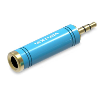 Адаптер Vention VAB-S04-L 3.5mm male to 6.35mm female audio adapter, Blue