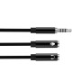 Розгалужувач Audio XO NB-R197 з Jack 3.5 на роз'єми для мікрофона та навушників, Black