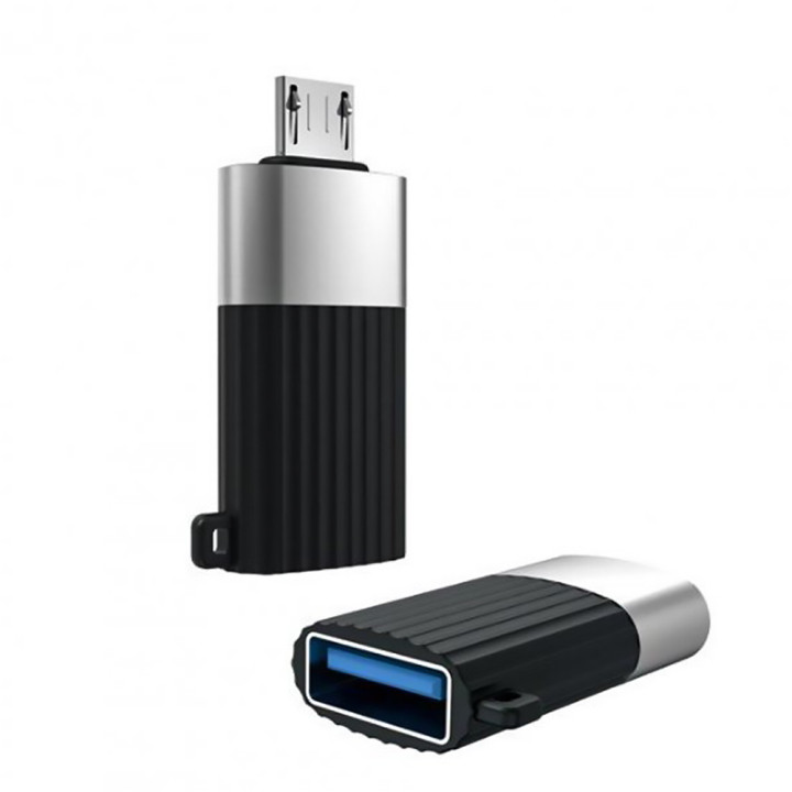 Перехідник OTG XO NB149G MicroUSB - USB 2.0A, Black