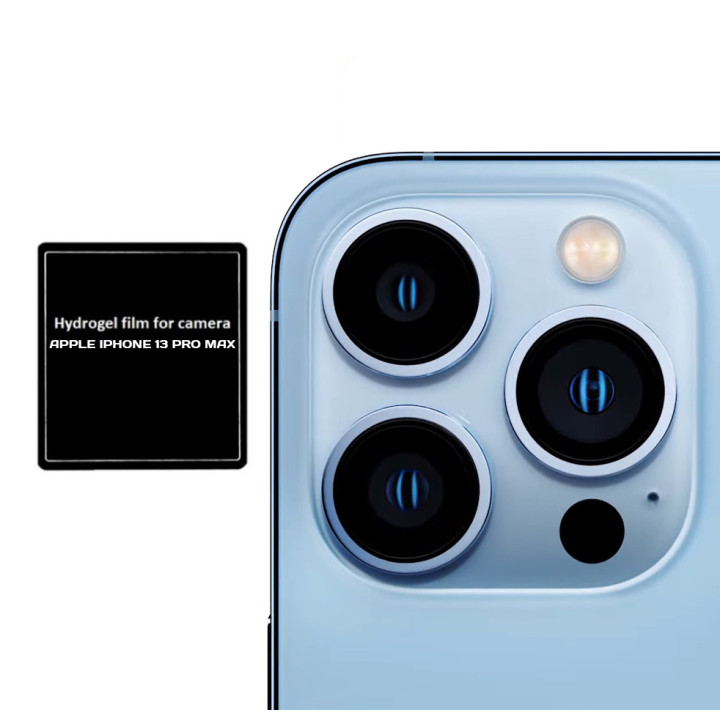 Противоударная гидрогелевая пленка Hydrogel Film для Apple iPhone 13 Pro Max на камеру 3 шт, Transparent