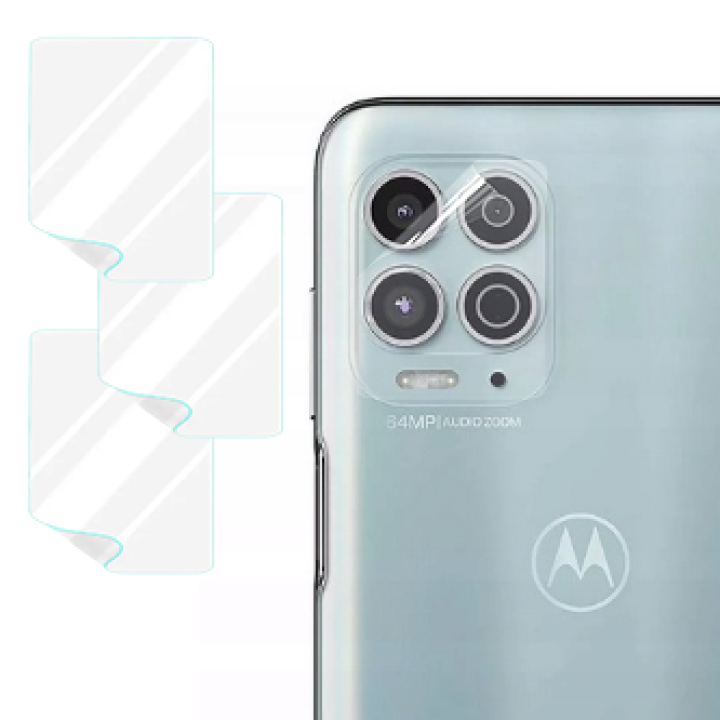 Противоударная гидрогелевая пленка Hydrogel Film для Motorola Moto G100 на камеру 3 шт, Transparent