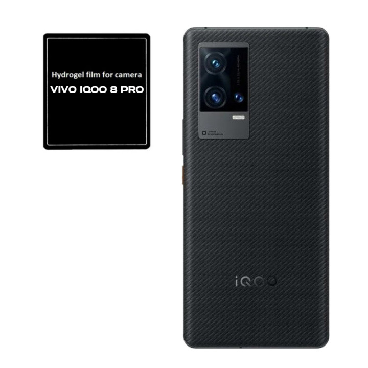 Противоударная гидрогелевая пленка Hydrogel Film для Vivo iQOO 8 Pro на камеру 3 шт, Transparent