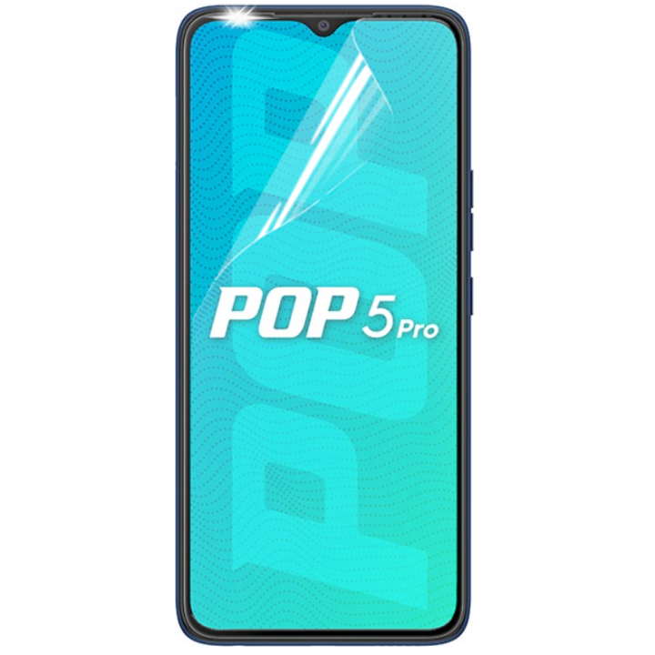 Противоударная гидрогелевая пленка Hydrogel Film для Tecno pop 5 pro, Transparent