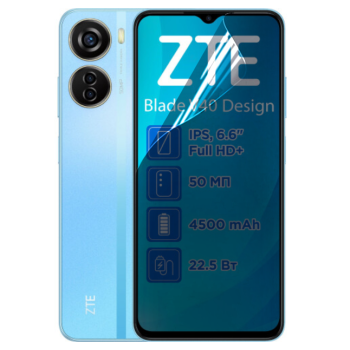 Противоударная гидрогелевая пленка Hydrogel Film для ZTE Blade V40 Design, Transparent