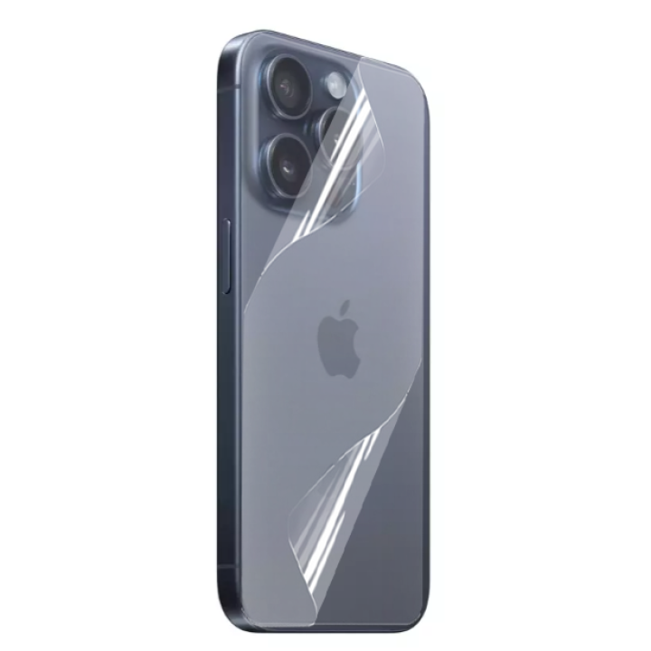 Противоударная гидрогелевая пленка Hydrogel Film для Apple iPhone 15 Pro Max на заднюю панель, Transparent