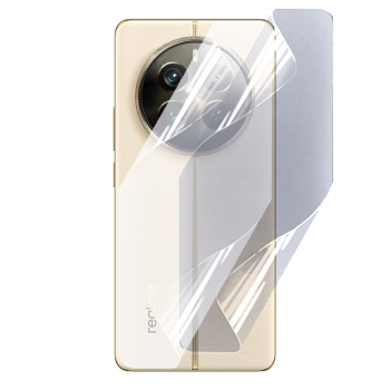 Противоударная гидрогелевая пленка Hydrogel Film для Realme 12 plus / 12 4g на заднюю панель, Transparent