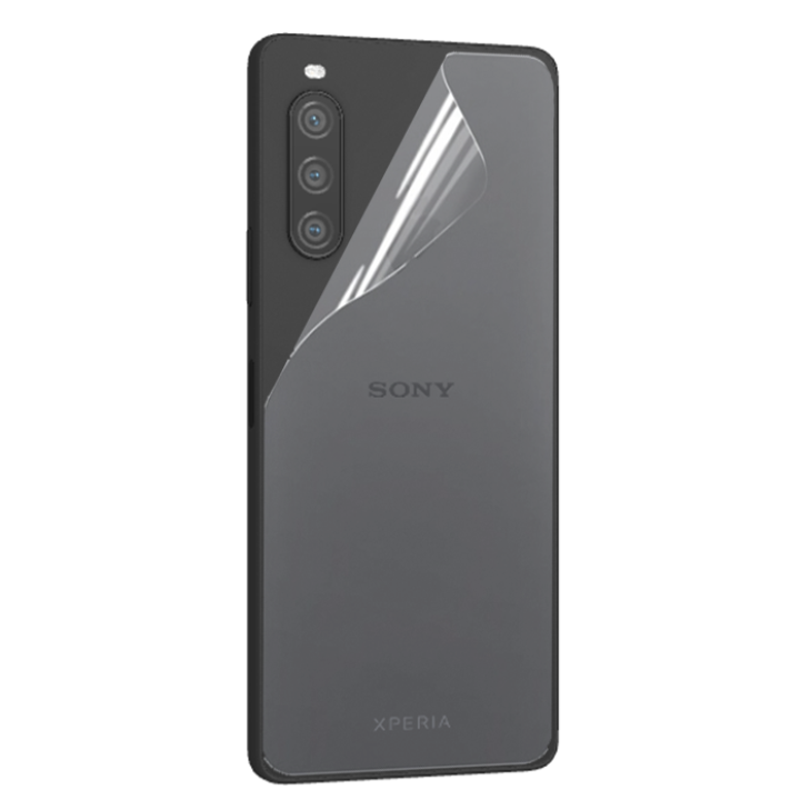Противоударная гидрогелевая пленка Hydrogel Film для Sony Xperia 10 V на заднюю панель, Transparent