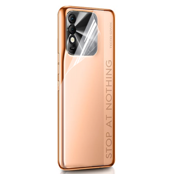 Противоударная гидрогелевая пленка Hydrogel Film для Tecno Spark 8T на заднюю панель, Transparent