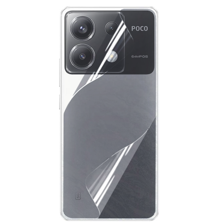Противоударная гидрогелевая пленка Hydrogel Film для Xiaomi Poco X6​ на заднюю панель, Transparent