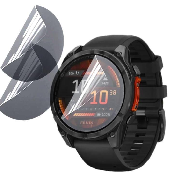 Противоударная гидрогелевая пленка Hydrogel Film для Garmin Fenix 8 47mm​ (6 шт), Transparent