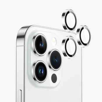 Захисне скло 3D Hoco V12 Plus Tempered Glass Metal Lens на задню камеру для Apple iPhone 15 Pro / 15 Pro Max