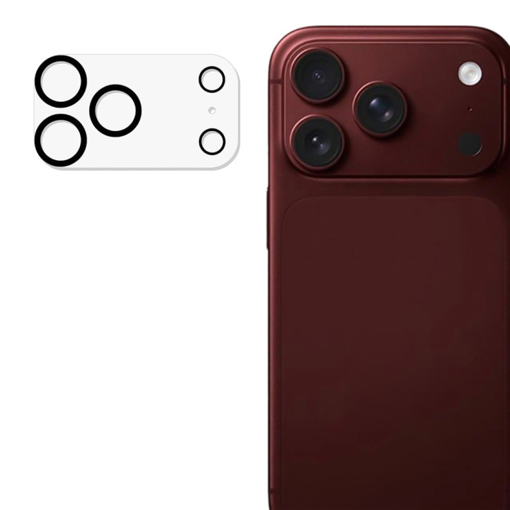 Защитное стекло 3D на камеру Tempered Glass для iPhone 18 Pro, Transparent-Black