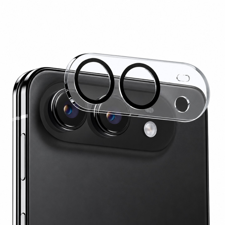 Захисне скло 3D на камеру Tempered Glass для iPhone DUO, Transparent-Black
