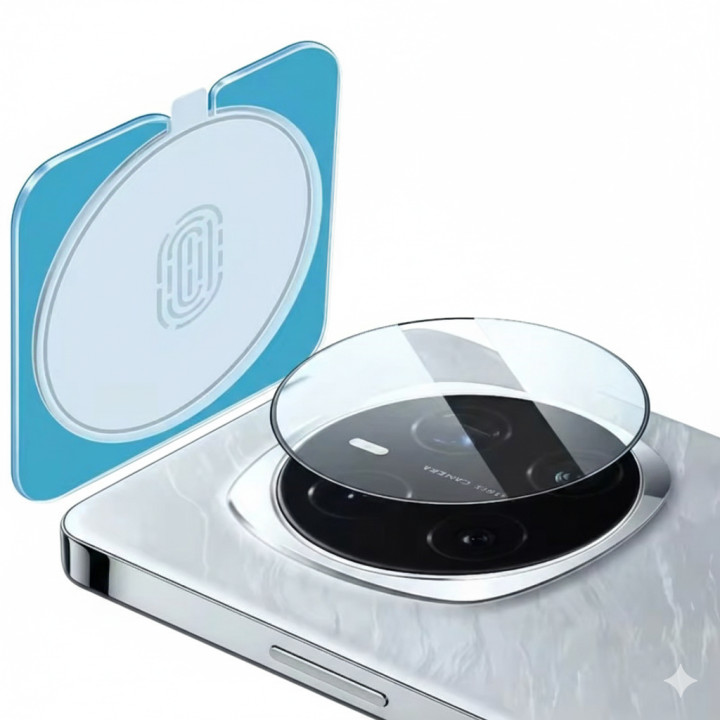 Захисне скло на камеру для Honor Magic 7 Pro​ з рамкою для поклейки, Black