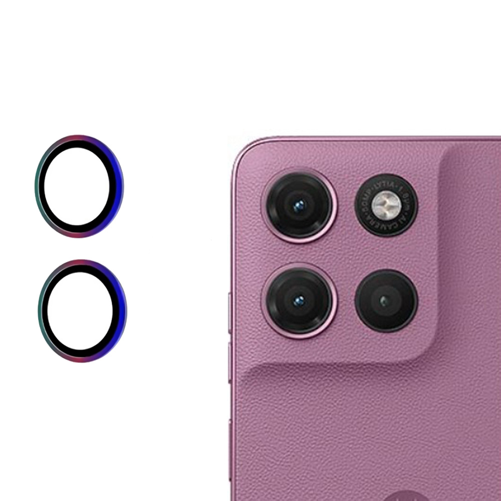 Захисне скло на камеру CD Pattern для Motorola Moto G17 / G17 Power​ з рамкою різнокольоровий