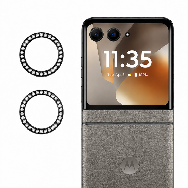Защитное стекло с рамкой CD Pattern на камеру для Motorola Razr 70​