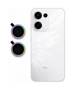 Защитное стекло с рамкой CD Pattern для Oppo Reno13 Pro со стразами