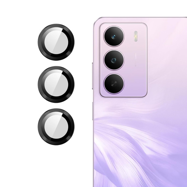 Захисне скло з рамкою CD Pattern для Realme C75 4G / C75 5G на задню камеру