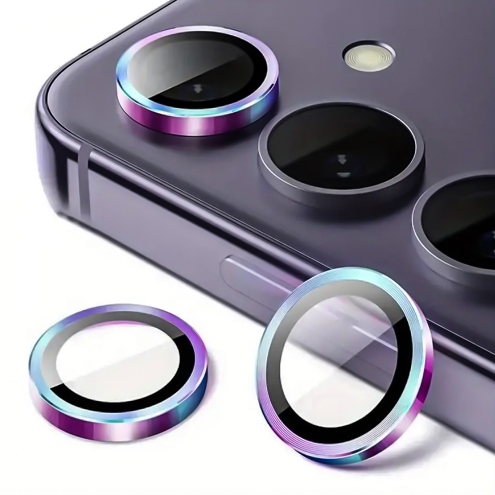 Захисне скло з рамкою CD Pattern на задню камеру для Samsung Galaxy S24 FE різнокольоровий