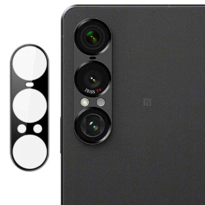 Захисна рамка зі склом на задню камеру Tempered Glass для Sony Xperia 1 VII, Black