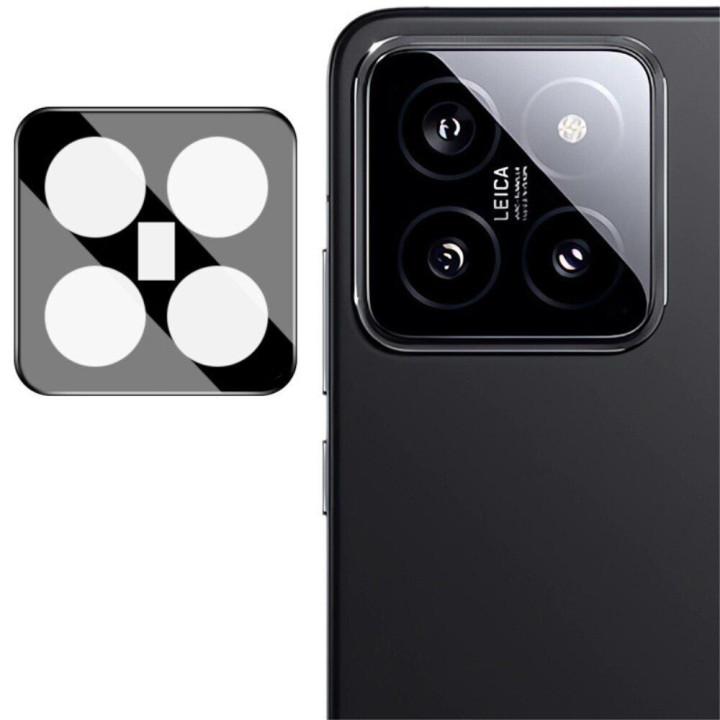 Захисне скло Tempered Glass 2.5D на задню камеру для Xiaomi 14 Pro, Black