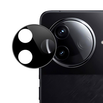 Захисна рамка із склом Tempered Glass для Xiaomi Poco F7 Pro / Redmi K80 на задню камеру, Black