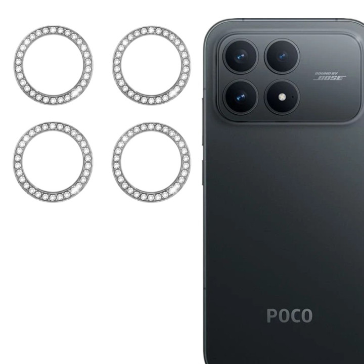 Защитное стекло с рамкой на камеру CD Pattern для Xiaomi Poco F8 Pro