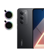 Захисне скло з рамкою CD Pattern на камеру для Xiaomi Poco M8s зі стразами