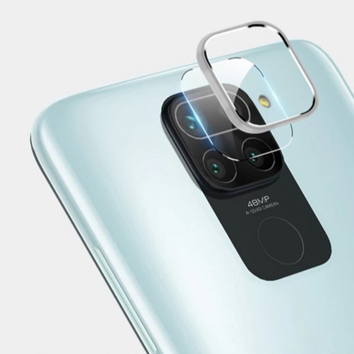 Защитное стекло и рамка Tempered Glass 0,3 мм на заднюю камеру для Xiaomi Redmi Note 9 Pro / Note 9s, Silver