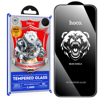 Закаленное защитное стекло Hoco Bear Shield Full Screen для iPhone 17 Pro Max