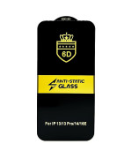 Захисне скло Anti-Static Full Screen Full Glue 6D для iPhone 13 / 13 Pro / 14 / 16e / 17e​​​, Black