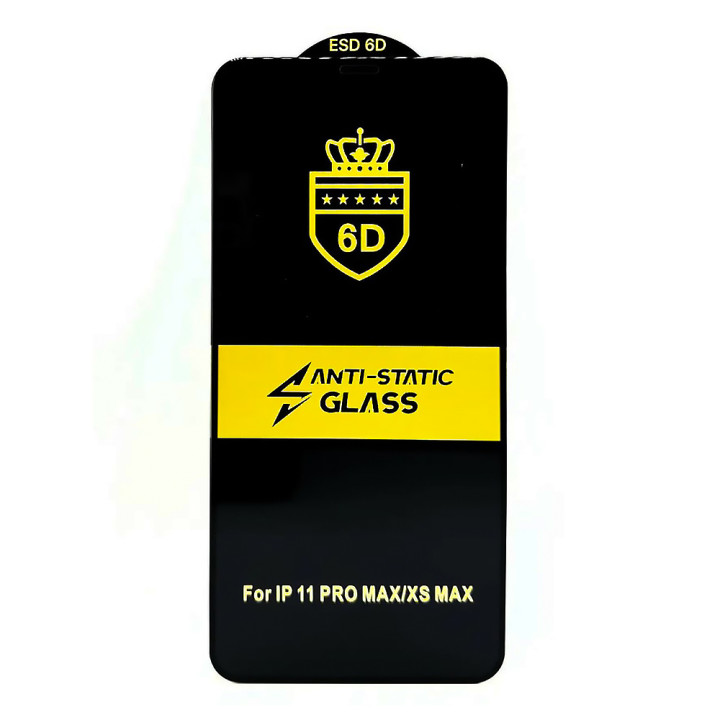 Захисне скло Anti-Static Full Screen Full Glue 6D для iPhone XS Max / 11 Pro Max​​​, Black