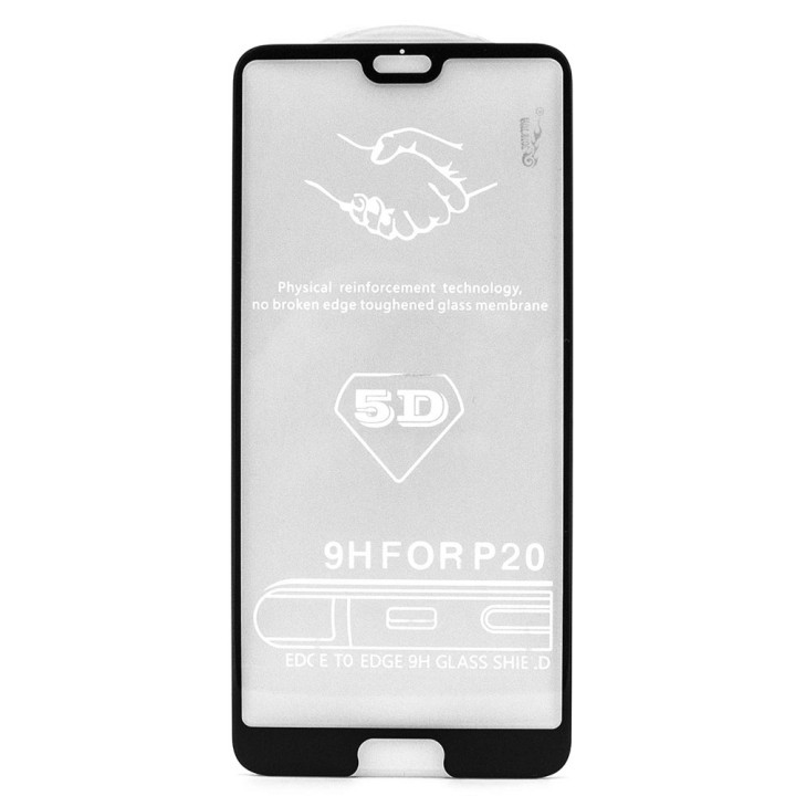 Захисне скло Full Screen Full Glue 5D Tempered Glass для Huawei P20, Black