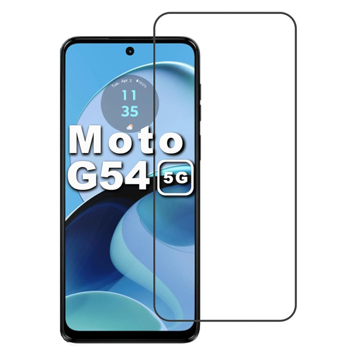 Закаленное защитное стекло Full Screen Tempered Glass для Motorola Moto G54, Black