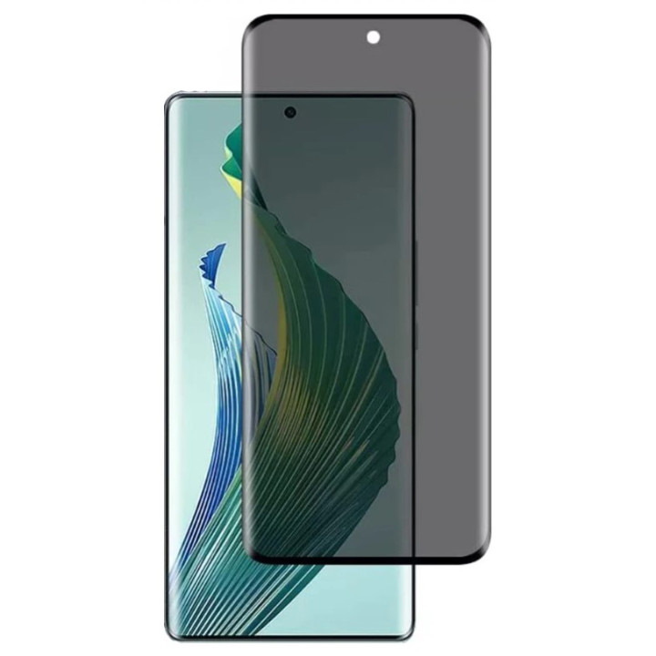 Загартоване захисне скло Privacy Full Screen для Oppo Reno13 Pro з рамкою для автоустановки, Black