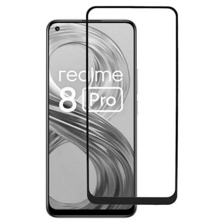 Защитное стекло Full Screen Tempered Glass для Realme 8 / 8 Pro, Black