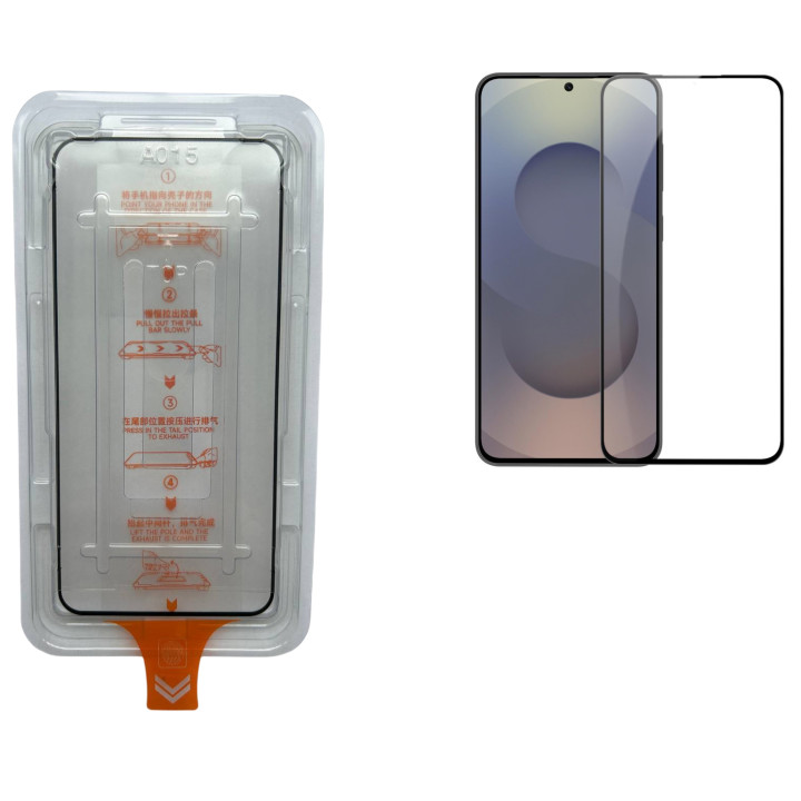 Загартоване захисне скло Full Screen для Samsung Galaxy S25 FE з рамкою для поклейки, Black