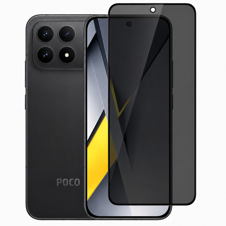 Защитное стекло Privacy Full Screen для Xiaomi Poco F8 Pro с рамкой для автопоклейки