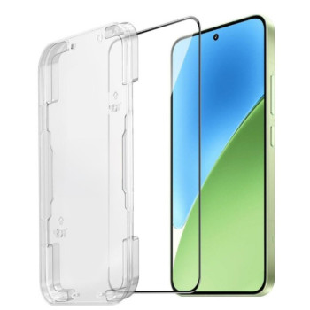 Закалённое защитное стекло Full Screen для Xiaomi 15T с рамкой для автоустановки, Black