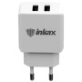 Мережевий зарядний пристрій Inkax CD-01 2 USB 2.4A Type-C 1м, White