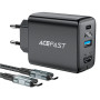 Сетевое зарядное устройство ACEFAST A17 PD60W + QC 3.0 (1Type-C / 1USB/ HDMI 4K) + Type-C - Type-C, Black