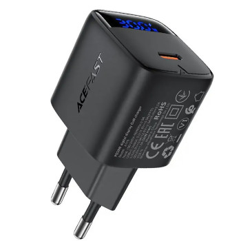 Сетевое зарядное устройство ACEFAST A115 Type-C PD30W, Black