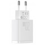 Сетевое зарядное устройство Baseus CCXJ-B02 USB+Type-C Compact Quick Charger 20W без кабеля, White