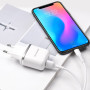 Мережевий зарядний пристрій Borofone BA25A QC3.0 з кабелем Type-C 3A 1m, White