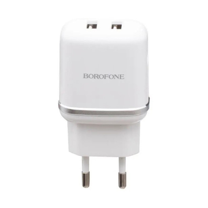 Сетевое зарядное устройство Borofone BA25A QC3.0 2.4A с кабелем microUSB 1m, White