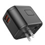 Мережевий зарядний пристрій Hoco AC15 2USB 1Type-C 1Socket 20W зі змінними вилками стандартів EU / UK / US / AUS, Black