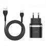 Сетевое зарядное устройство HOCO C12Q Smart QC3.0 18W USB Type-C, Black