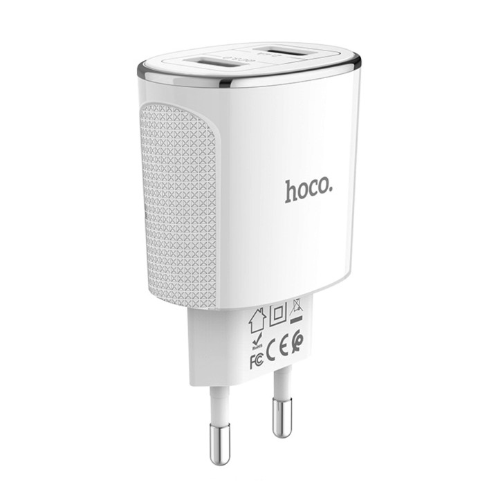 Сетевое зарядное устройство Hoco C60А 2 USB 3.4A, QC 3.0 без кабеля