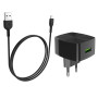Мережевий зарядний пристрій Hoco C70А 3.0A, QC 3.0 micro-usb black