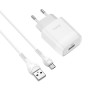 Сетевое зарядное устройство Hoco C72Q USB 2A QC3.0 18W microUSB 1m